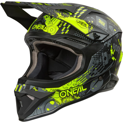 O'Neal 1SRS Youth MX Helmet Vibrant Black Neon Yellow