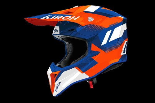 Airoh Wraaap Vision Orange/Blue Gloss MX Helmet