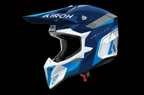 Airoh Wraaap Conquer Blue Gloss MX Helmet
