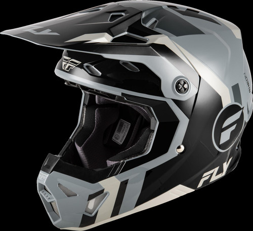 Fly Racing Formula CP Seal MX Helmet Black Grey Light Grey
