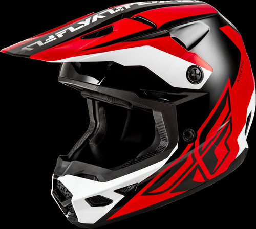 Fly Racing Kinetic Crest MX Helmet Red Black White