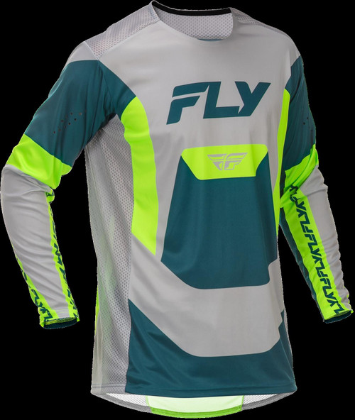 Fly Racing Lite MX Jersey Grey Lime Teal