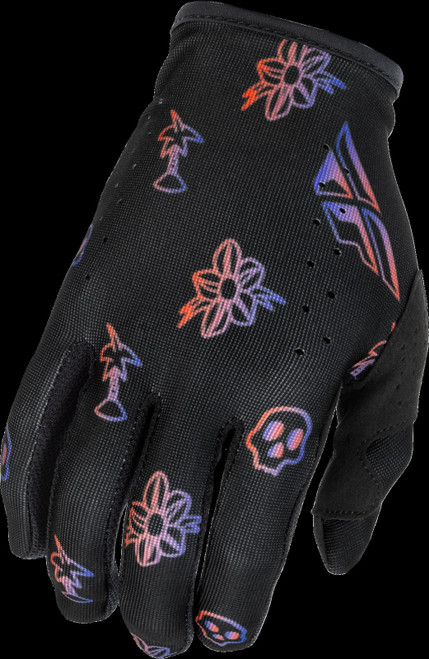 Fly Racing Lite Outline MX Gloves Black Red Purple
