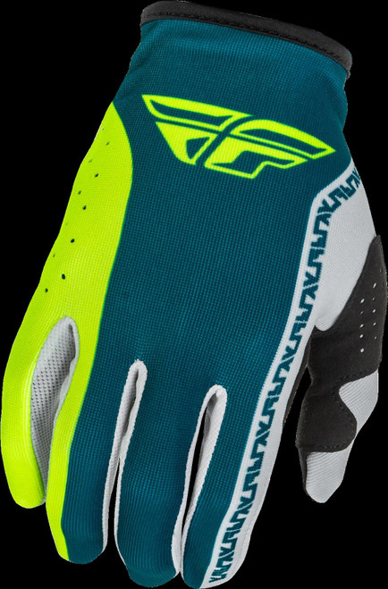 Fly Racing Lite MX Gloves Grey Lime Teal