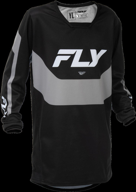 Fly Racing Youth Kinetic MX Jersey Black Grey