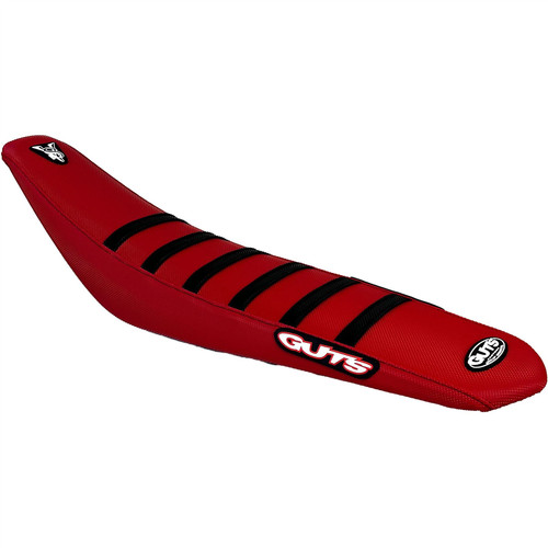 GUTS Racing Ribbed Velcro Cover Red with Red Ribs and black top Honda CR125/CR250 00-07