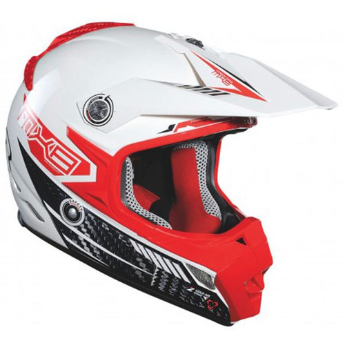 2015 Lazer MX-8 Carbon Tech Helmet White/Red