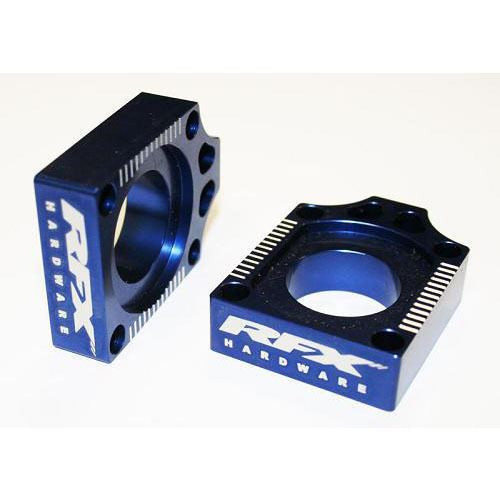 RFX Pro Rear Axle Adjuster Blocks (Blue) Yamaha YZ125/250 02-14 YZF250/400/426/450 02-08