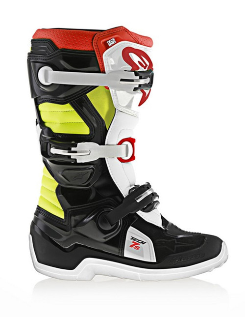 Alpinestars Tech 7s Junior Boots Black/Red/Flo Yellow