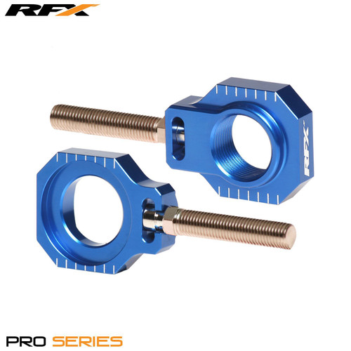 RFX Pro 2 Rear Axle Adjuster Blocks (Blue) Husqvarna TC125 FC250/350/450 16>On FE Models 16>On