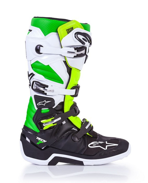  Alpinestars Tech 7 MX Boots Ltd Edition Vegas Black/White/Green/Flo Yellow