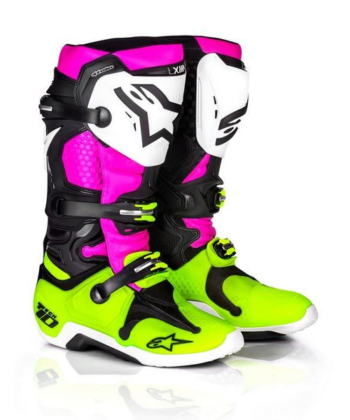 Alpinestars Tech 10 Boots Radiant Pink/Flo Yellow