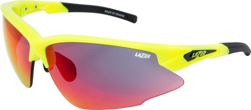 Lazer Argon Race ARR Gloss Flash Yellow frame grey  rainbow lens triple pack