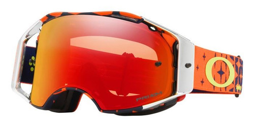 OAKLEY AIRBRAKE GOGGLE TROY LEE DESIGNS MEGABURST ORANGE/NAVY- PRIZM TORCH IRIDIUM LENS