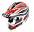 KYT Strike MX Helmet Eagle Stripe White/Red Flo