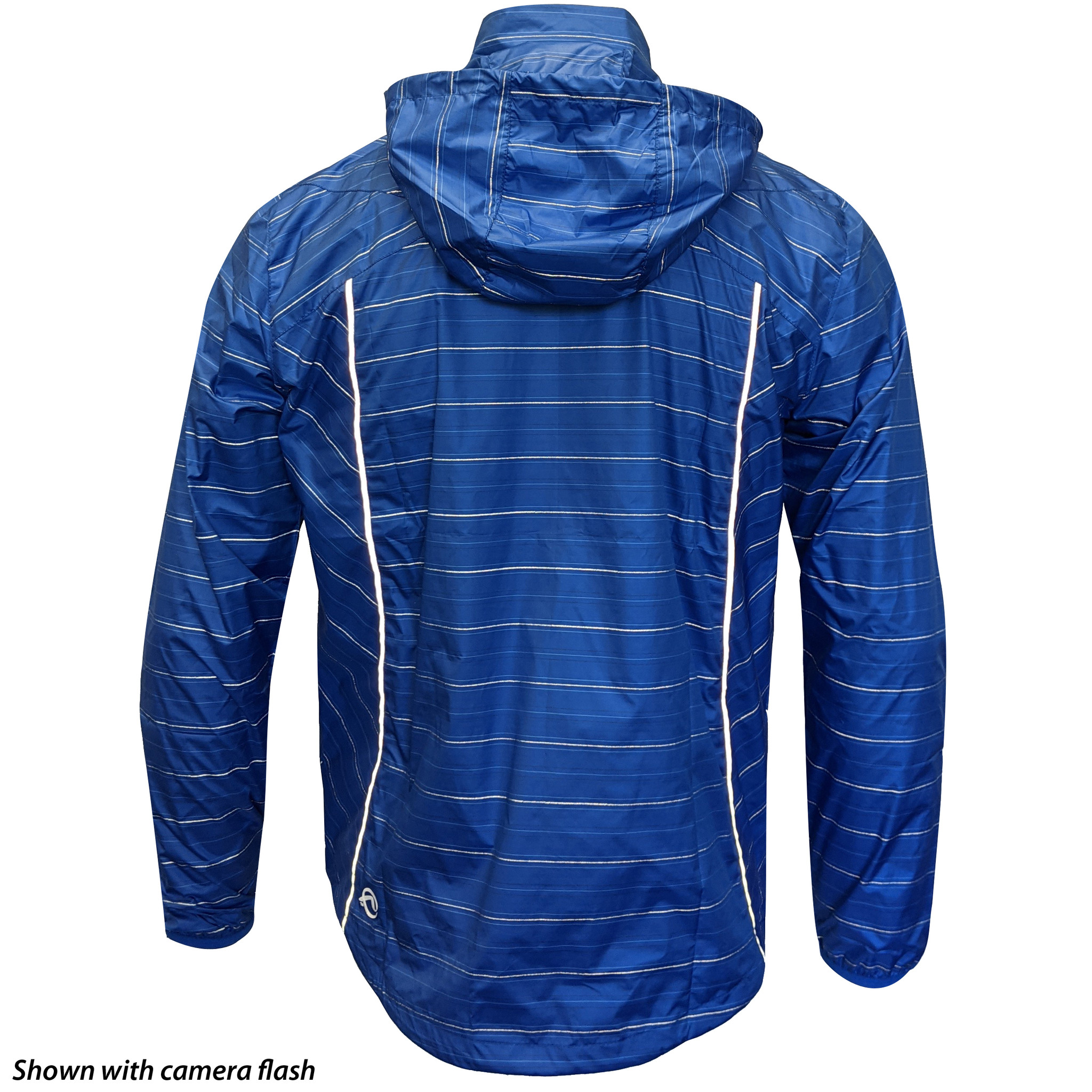 Blue Star Print Reflective Waterproof Puffer Jacket - Blue