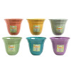 PLANTER ECOFRIENDLY BAMBOO FIBER 6.8 X 5.7IN SCALLOP RIM POLYGON SHAPE 6AST COLORS