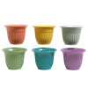 PLANTER ECOFRIENDLY BAMBOO FIBER FLUTED 7 D X 5.25 H 6AST COLORS L&G LABEL