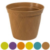PLANTER ECOFRIENDLY BAMBOO FIBER 7.48 D X 6.3 H 6AST COLORS DIAMOND WEAVE DESIGN L&G LABEL