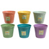 PLANTER ECOFRIENDLY BAMBOO FIBER 7.48 D X 6.3 H 6AST COLORS DIAMOND WEAVE DESIGN L&G LABEL
