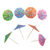 UMBRELLA COCKTAIL STICKS 15CT 4IN 3AST FRUITS/FLORAL PRINTS 4X12PC MDSGSTRIPS/EA PARTY BLC