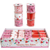 RIBBON WIRE VALENTINE 2.5X3YDS 6AST 2X24PC PDQ PER CASE