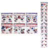 FACE ART SEQUIN DECOR PATRIOTIC 6AST DESIGNS ON 12PC MDSG STRIP/PB INSERT CARD