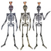 SKELETON DECOR 46IN JOINTED 3AST FINISH  NATURAL/BLACK/ANTIQUE SILVER HLWN HEADER/TWINE HANGER