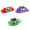 MASK CARNIVALE/ DAY OF DEAD W/POLY FABRIC 3AST W/2FLOWER  EYE ACCENTS ELASTIC BAND/HLWN TCD