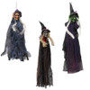 WITCH HANGING DECOR DELUXE 3AST 24X40IN W/SKELETON HANDS HLWN HT