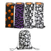 TRICK OR TREAT BAG JUMBO DRAWSTRING NONWOVEN 16X23IN 4AST PRINTS FOLDED W/HDR CARD