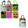 TRICK OR TREAT BAG 6AST DESIGNS W/LASER GROUND 12 X 2.75 X 13IN/HLWN HT