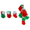 STOCKING MINI 2PK 7IN PLUSH 3AST COLORS MDSG STRIP HT/JHOOK WEIGHTED TO RED/WHITE