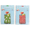GIFT BAG GIANT 36X48IN PE PLST 2AST XMAS PRINT W/ROPE TIE PB/INS .03MM GAUGE