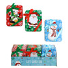 GIFT CARD TIN W/ SATIN RIBBON BOW TRIM 3AST XMAS PRINTS 3.5X0.6X4.5IN 24PC PDQ EASY PEEL LABEL