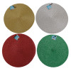 PLACEMAT ROUND CHRISTMAS SHINY TINSEL 15IN DIA RED/GOLD/SILVER/GREEN CHRISTMAS HT/JHOOK