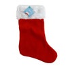 STOCKING RED 18IN FELT W/FUR PLUSH TRIM XMAS JHOOK/HT