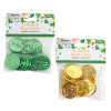 COINS ST PATRICK'S 24CT PLASTIC 2 AST COLORS GREEN/GOLD PBH 0.35IN DIA