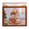2-TIER TRAY HARVEST MDF W/FLORAL ACCENTS BOTTOM 11.7IN DIA TOP 8.6IN DIA 13.8IN H COLOR BOXED