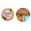 TABLE DISPLAY ROUND FOOTED MDF HARVEST 2AST DESIGNS 7.87IN DIA