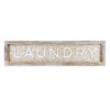 WALL DECOR 37X9X2 LAUNDRY WHITE/BROWN/NEUTRAL BAMBOO/WOOD (118.00)