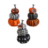PUMPKIN TRIO TABLE DECOR 9IN STACKED STYLE POLYESTER HLWN/ HT