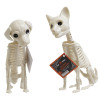 ANIMAL SKELETON SITTING DOG 7.2IN / SITTING KITTY 8.2IN HLWN HT