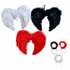 ANGEL WING & HALO SET DELUXE FEATHER 3 ASST WHITE/ BLACK/ RED 1/2 WHITE PER CASE