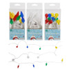 CHRISTMAS 10 LED 10 ICON STRING LIGHTS FLAKE/ BALL/ BULB 6FT/ BATT NOT INCL PEGGABLE PVC BOX