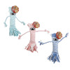 DOG TOY ROPE CHEW 9.5 INCH SILLY EYES 3 COLORS IN PDQ REF #398457