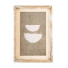 WALL ART 9X13X1.5 HALFS GREEN/BROWN/CREAM WOOD (22.00)