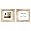 WALL SIGN 5X5X1.5 TRAIN/JOURNEY REVERSIBLE WOOD (12.00)