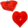 HEART SILICONE RED RIBBED CAKE MOLD 9.8X8.1X3.3IN VAL/HT