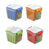 PRODUCE SAVER STORAGE CONTAINER W/AIRTIGHT SEAL & INNER VENTED BASKET 4.33 X 4.72 X 4.13IN 4ASTCLR